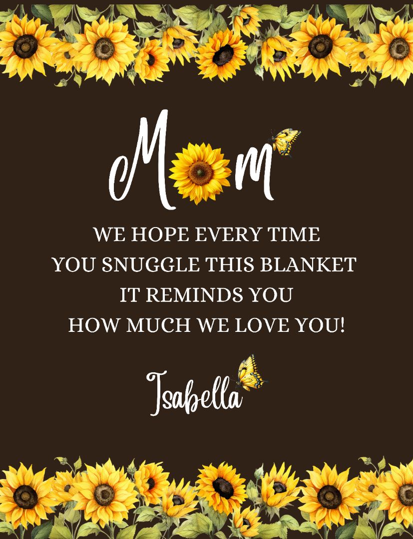 Mother's Sunflower Fleece Blanket - 30x40