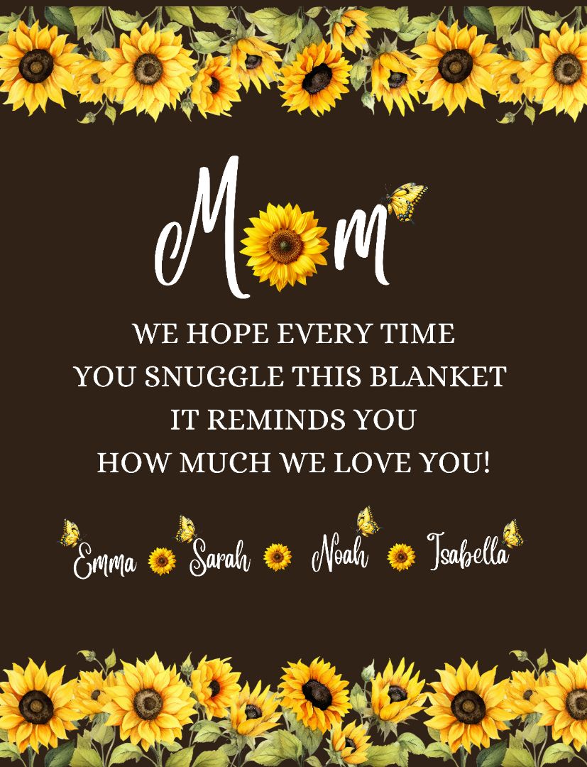 Mom sunflower Fleece Blanket