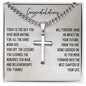 Graduation necklace, Son gift, Cuban Chain with Artisan Cross Necklace.