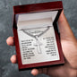 Graduation necklace, Son gift, Cuban Chain with Artisan Cross Necklace.