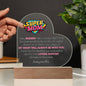 Super Mom. Heart Acrylic Plaque.
