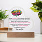 Super Mom. Heart Acrylic Plaque.