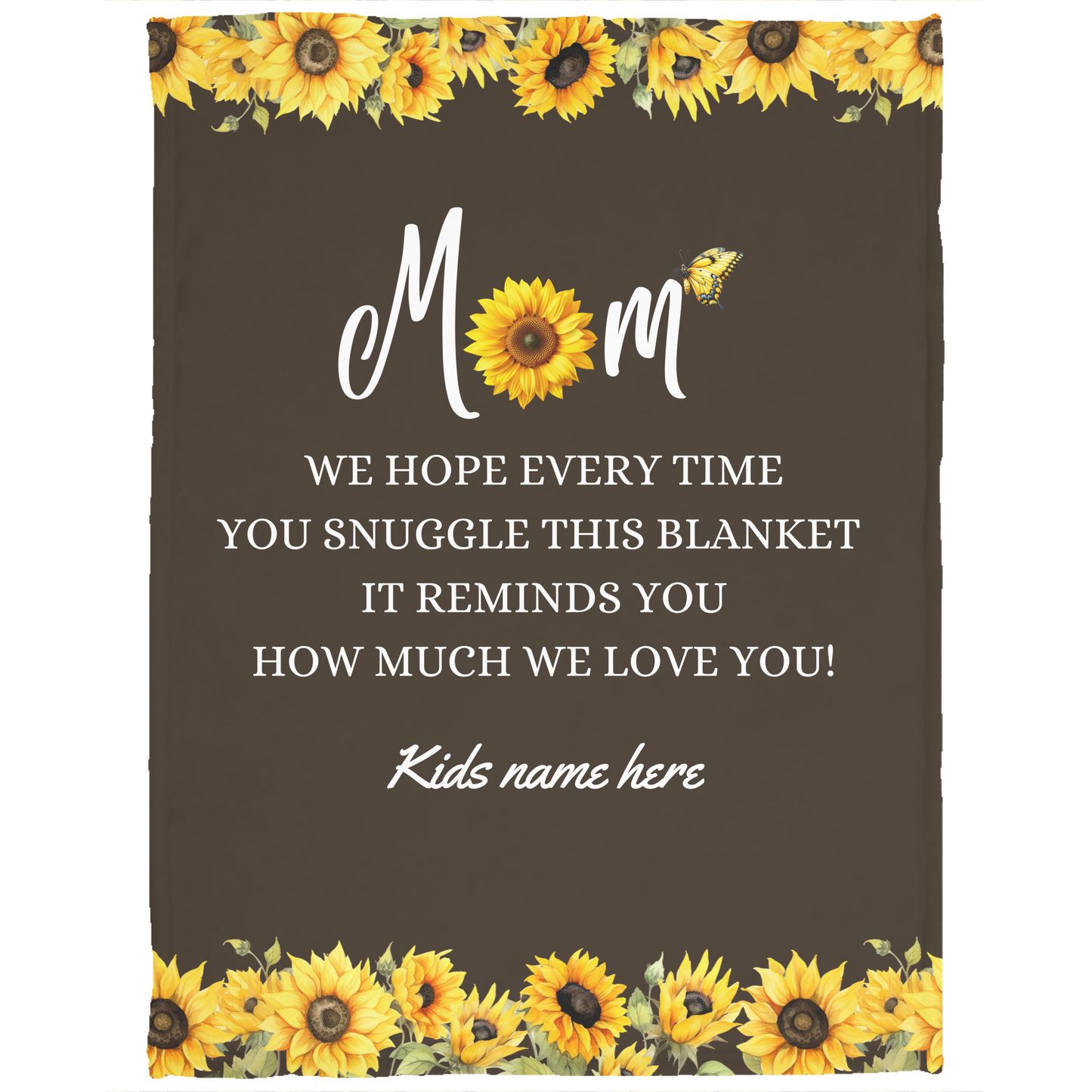 Mom sunflower Fleece Blanket