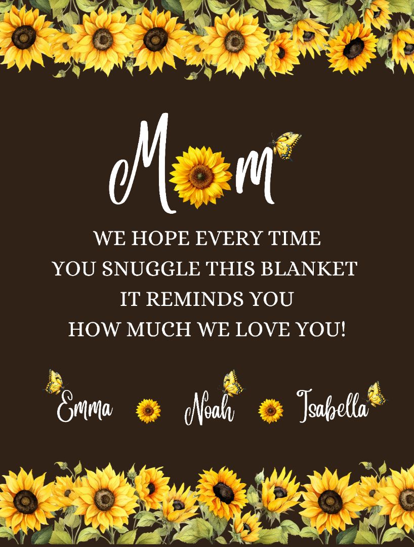 Mom sunflower Fleece Blanket