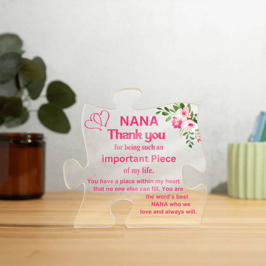 Grandma Acrylic Puzzle Plaque.  Nana's gift