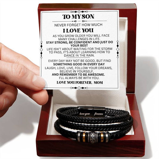 To My Son Bracelet. Special Graduation Gift. Men's Bracelet.