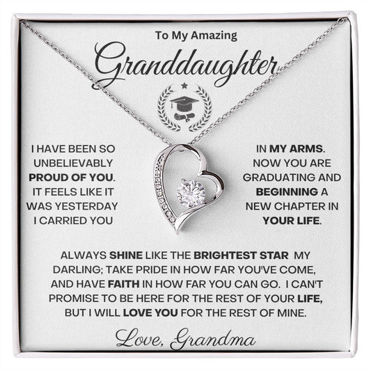 To My Amazing Granddaughter from Grandma. Forever Love Necklace.