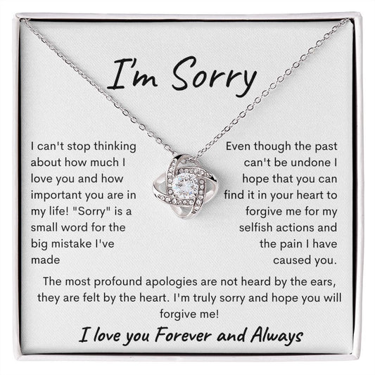 I'm Sorry. Love Knot Necklace.