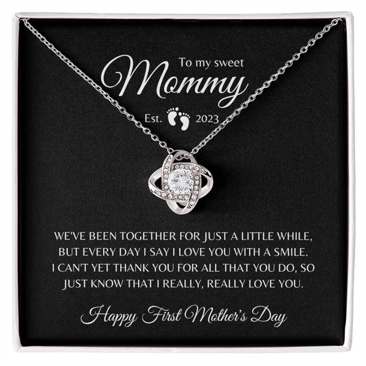 To My Sweet Mommy. Love Knot Necklace