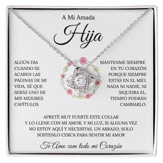 A mi Amada Hija. Love Knot Necklace.